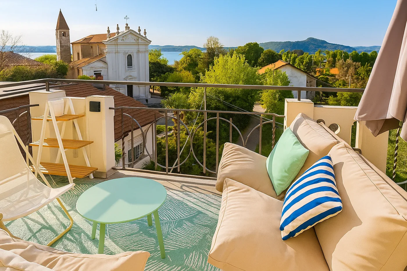 Terrazza con vista lago di Casa Carlotta a Lesa